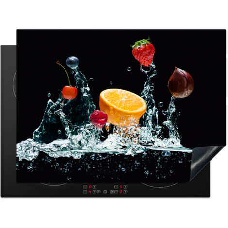 PROTECTION PLAQUE INDUCTION Eau - Fruit - Orange - Fraise - Cerise - Noir Couvre Plaque De Cuisson 71x52 cm