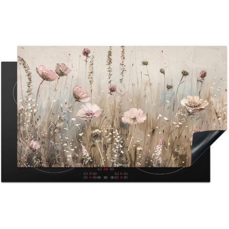 PROTECTION PLAQUE INDUCTION Fleurs - Beige - Fleurs sèches Tapis Pour Induction 89.6x51.6 cm