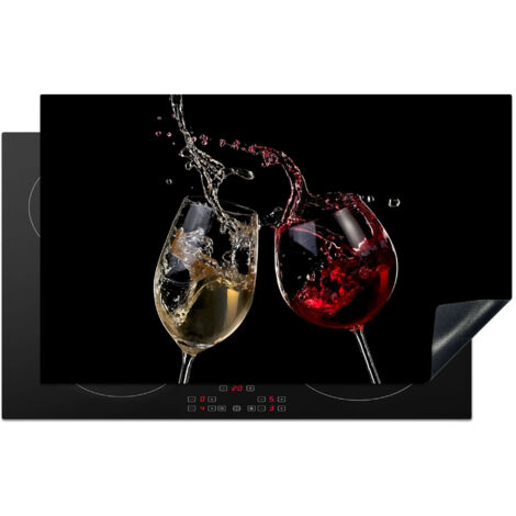 PROTECTION PLAQUE INDUCTION Vin rouge - Vin blanc - Verre - Noir Cuisine Accessoire 85x52 cm
