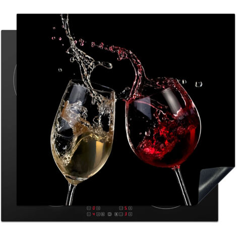 PROTECTION PLAQUE INDUCTION Vin rouge - Vin blanc - Verre - Noir Protection Vitrocéramique Pour Cuisiniere 58.3x51.3 cm