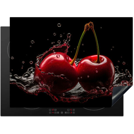 PROTECTION PLAQUE INDUCTION Cerise - Rouge - Fruit - Eau - Noir Couvre Plaque De Cuisson 71x52 cm