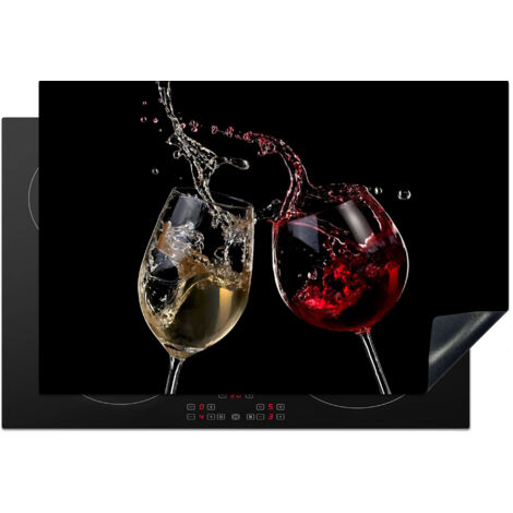 PROTECTION PLAQUE INDUCTION Vin rouge - Vin blanc - Verre - Noir Tapis de Protection 77x51 cm