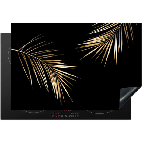 PROTECTION PLAQUE INDUCTION Feuilles - Plantes - Or - Noir - Luxe Tapis de Protection 77x51 cm (1/5)