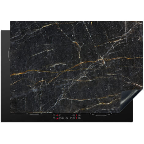 PROTECTION PLAQUE INDUCTION Marbre - Noir - Or - Gris - Texture marbre Cuisine Accessoire 75x52 cm