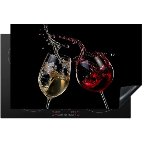 PROTECTION PLAQUE INDUCTION Vin rouge - Vin blanc - Verre - Noir Cuisine Accessoire 80x52 cm