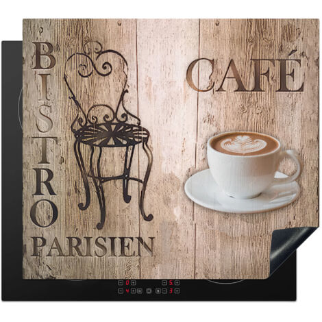 PROTECTION PLAQUE INDUCTION Bistro Parisien - Café - Café - Vintage Protection Vitrocéramique Pour Cuisiniere 58.3x51.3 cm (1/5)