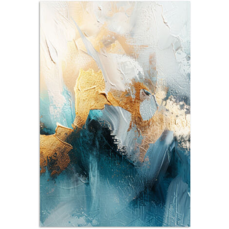 AFFICHE Abstrait - Art - Or - Bleu Décoration Salon 20x30 cm