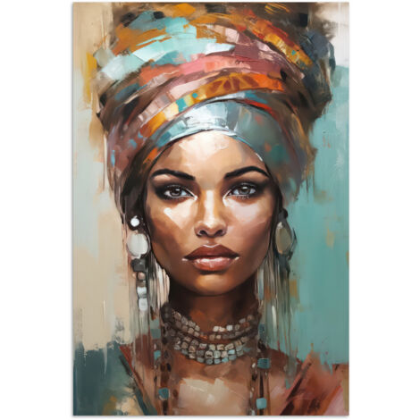 AFFICHE Femme - Art - Bijoux - Portrait Decoration Murale Peinture 40x60 cm