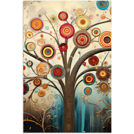 AFFICHE Arbre - Arbre de vie - Couleur Tableau Décoration Murale 80x120 cm