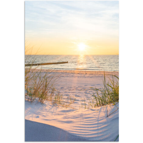 AFFICHE Plage - Soleil - Dune - Herbe - Sable - Horizon Tableau Décoration Murale 80x120 cm