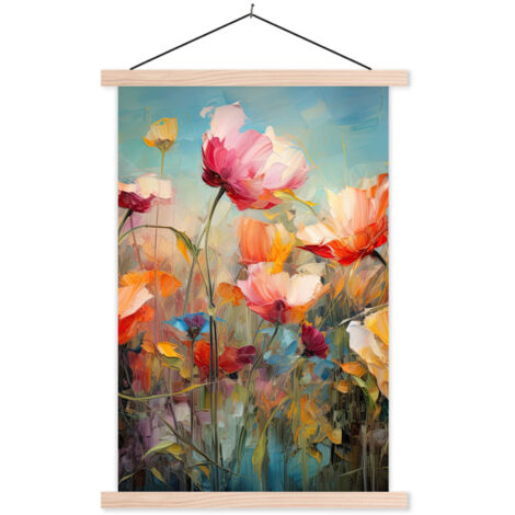 AFFICHE AVEC CADRE MAGNÉTIQUE Fleurs - Aquarelle - Art - Botanique - Nature 60x90 (1/3)