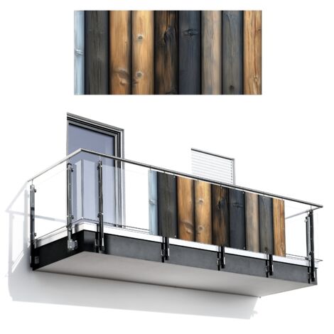 BRISE-VUE POUR BALCON Bois - Planches - Mixte 200x90
