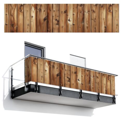 BRISE-VUE POUR BALCON Bois - Etagères - Marron 500x120