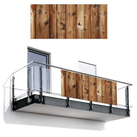 BRISE-VUE POUR BALCON Bois - Etagères - Marron 200x90