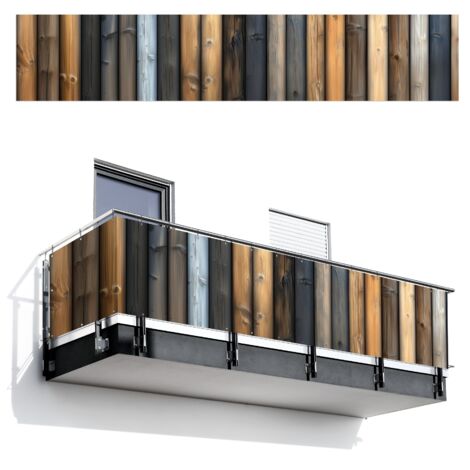 BRISE-VUE POUR BALCON Bois - Planches - Mixte 500x95