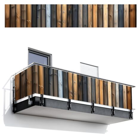 BRISE-VUE POUR BALCON Bois - Planches - Mixte 500x85