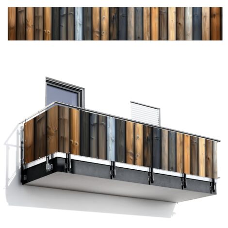 BRISE-VUE POUR BALCON Bois - Planches - Mixte 500x80
