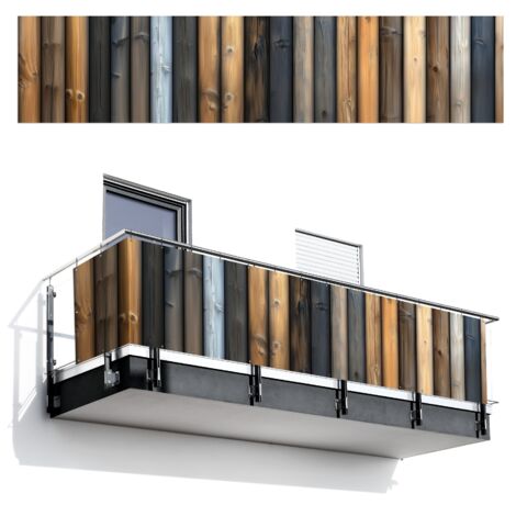 BRISE-VUE POUR BALCON Bois - Planches - Mixte 500x110
