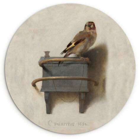 LE TABLEAU Chardonneret - Maître ancien - Carel Fabritius Decoration Murale Peinture 120x120 cm (1/5)