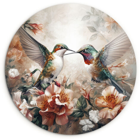 LE TABLEAU Colibri - Oiseaux - Fleurs - Nature Tableau Décoration Murale 30x30 cm (1/5)