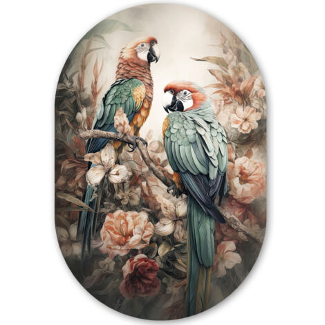 LE TABLEAU Perroquets - Oiseaux - Nature - Fleurs Décoration Murale 40x60 cm (1/4)