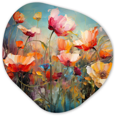 LE TABLEAU Fleurs - Aquarelle - Art - Botanique - Nature Décoration Chambre 40x40 cm
