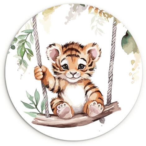 LE TABLEAU Tigre - Animal - Enfants - Jungle Tableau Décoration Murale 30x30 cm (1/5)