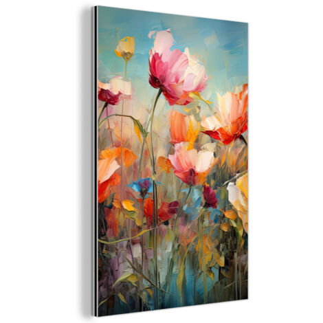 TABLEAU EN MÉTAL Fleurs - Aquarelle - Art - Botanique - Nature Décoration Chambre 40x60