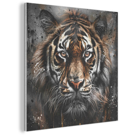 TABLEAU ACOUSTIQUE Tigre - Animaux - Portrait - Luxe - Noir Anti-Bruit 90x90 cm