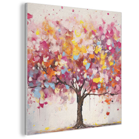 TABLEAU ACOUSTIQUE Aquarelle - Arbre - Art - Abstrait Anti-Bruit 90x90 cm