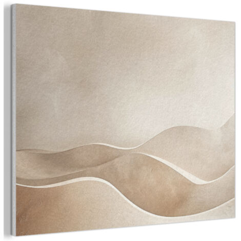 TABLEAU ACOUSTIQUE Beige - Nature - Abstrait - Moderne Panneau Insonorisant 80x60 cm