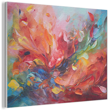 TABLEAU ACOUSTIQUE Peinture à l'huile - Art - Abstrait - Coloré Panneau Insonorisant 80x60 cm (1/5)