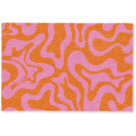 PAILLASSON Motif - Rose - Orange - Abstrait - Moderne 60x40 cm (1/5)