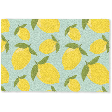 PAILLASSON Motif de citrons - Jaune - Bleu - Motif - Fruits 60x40 cm (1/5)