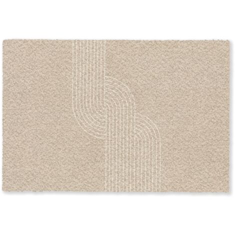 PAILLASSON Lignes parallèles - Texture légère - Beige 60x40 cm (1/5)
