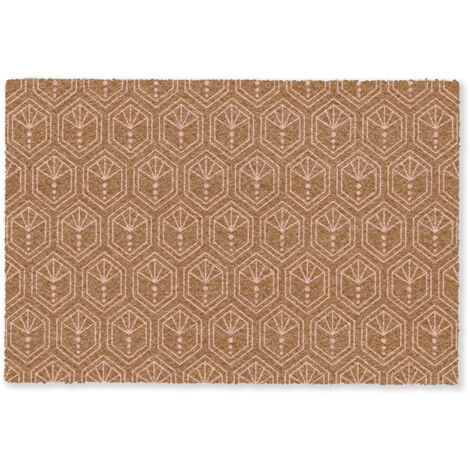 PAILLASSON Marron - Rose - Géométrique - Motif 90x60 cm (1/5)