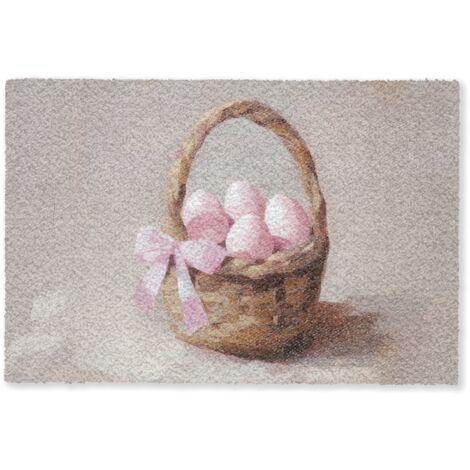 PAILLASSON Panier - Oeufs - Rose 90x60 cm (1/5)