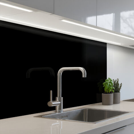 REVETEMENT MURAL DE CUISINE, CRÉDENCE DE CUISINE Noir 80x60