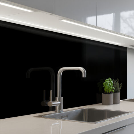 REVETEMENT MURAL DE CUISINE, CRÉDENCE DE CUISINE Noir 100x60
