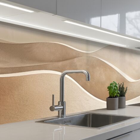 REVETEMENT MURAL DE CUISINE, CRÉDENCE DE CUISINE Beige - Nature - Abstrait - Moderne 200x60
