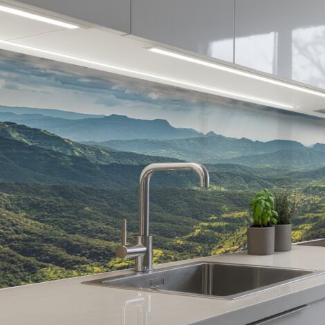 REVETEMENT MURAL DE CUISINE, CRÉDENCE DE CUISINE Paysage - Vallée - Vert 150x60 (1/5)