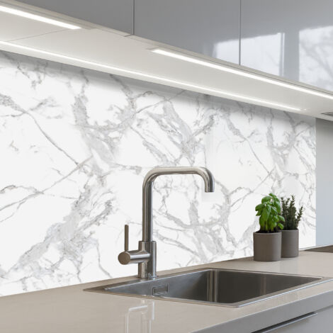 REVETEMENT MURAL DE CUISINE, CRÉDENCE DE CUISINE Marbre - Pur - Gris - Veines 100x60