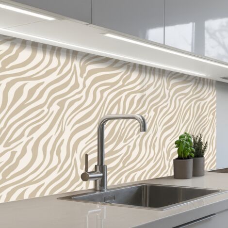REVETEMENT MURAL DE CUISINE, CRÉDENCE DE CUISINE Zebra - Motif - Beige 100x60 (1/5)
