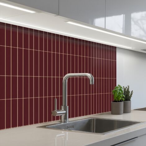 REVETEMENT MURAL DE CUISINE, CRÉDENCE DE CUISINE Lignes - Motif - Bordeaux 80x60