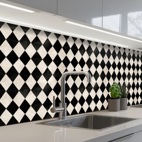 REVETEMENT MURAL DE CUISINE, CRÉDENCE DE CUISINE Classique - Motif - Noir 150x60 (1/5)