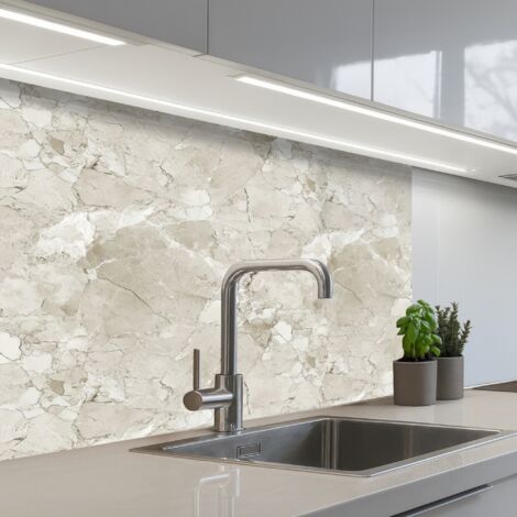 REVETEMENT MURAL DE CUISINE, CRÉDENCE DE CUISINE Marbre - Gris - Veines 80x60