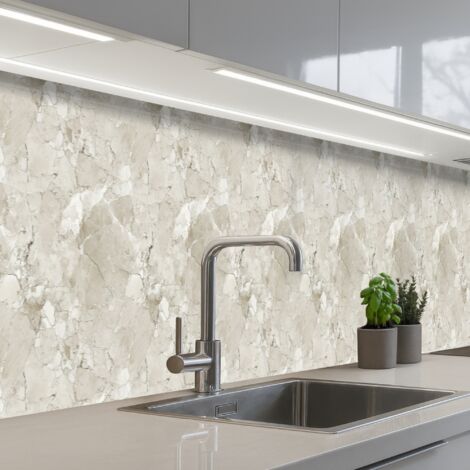 REVETEMENT MURAL DE CUISINE, CRÉDENCE DE CUISINE Marbre - Gris - Veines 500x60