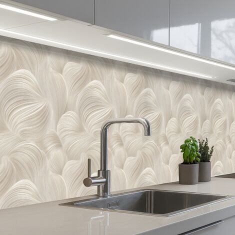 REVETEMENT MURAL DE CUISINE, CRÉDENCE DE CUISINE Lines - Ventilateur - Beige 300x60