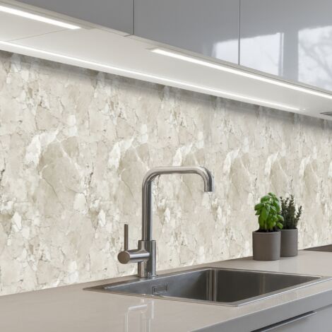 REVETEMENT MURAL DE CUISINE, CRÉDENCE DE CUISINE Marbre - Gris - Veines 400x60