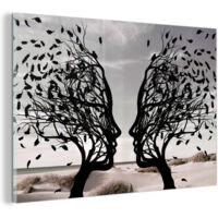 TABLEAU EN PLEXIGLAS Plage - Mer - Personnes - Arbre - Art moderne Décoration Murale 120x80